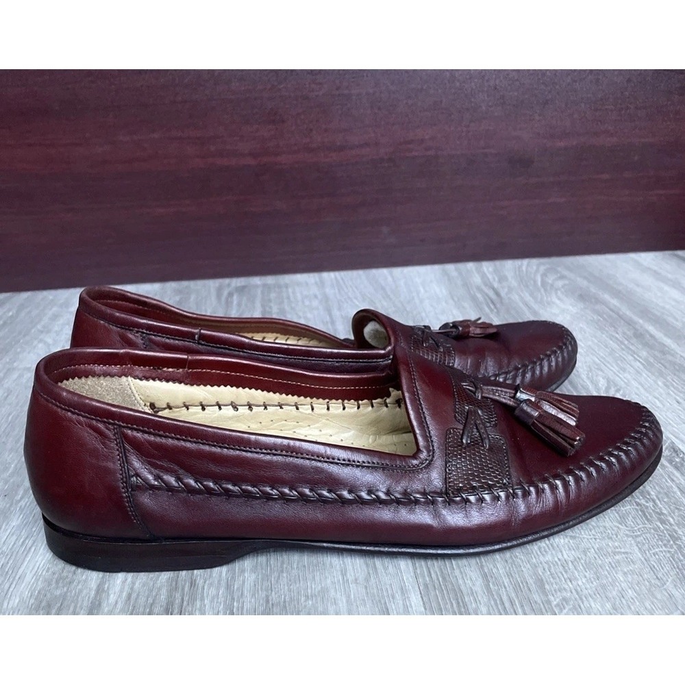 Santoni Women's Burgundy Leather Slip-on Loafers Size UK9.5 B
